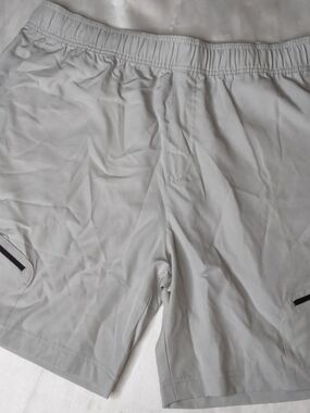 RBX Light Gray Men's Athletic Shorts with Zip Pocket